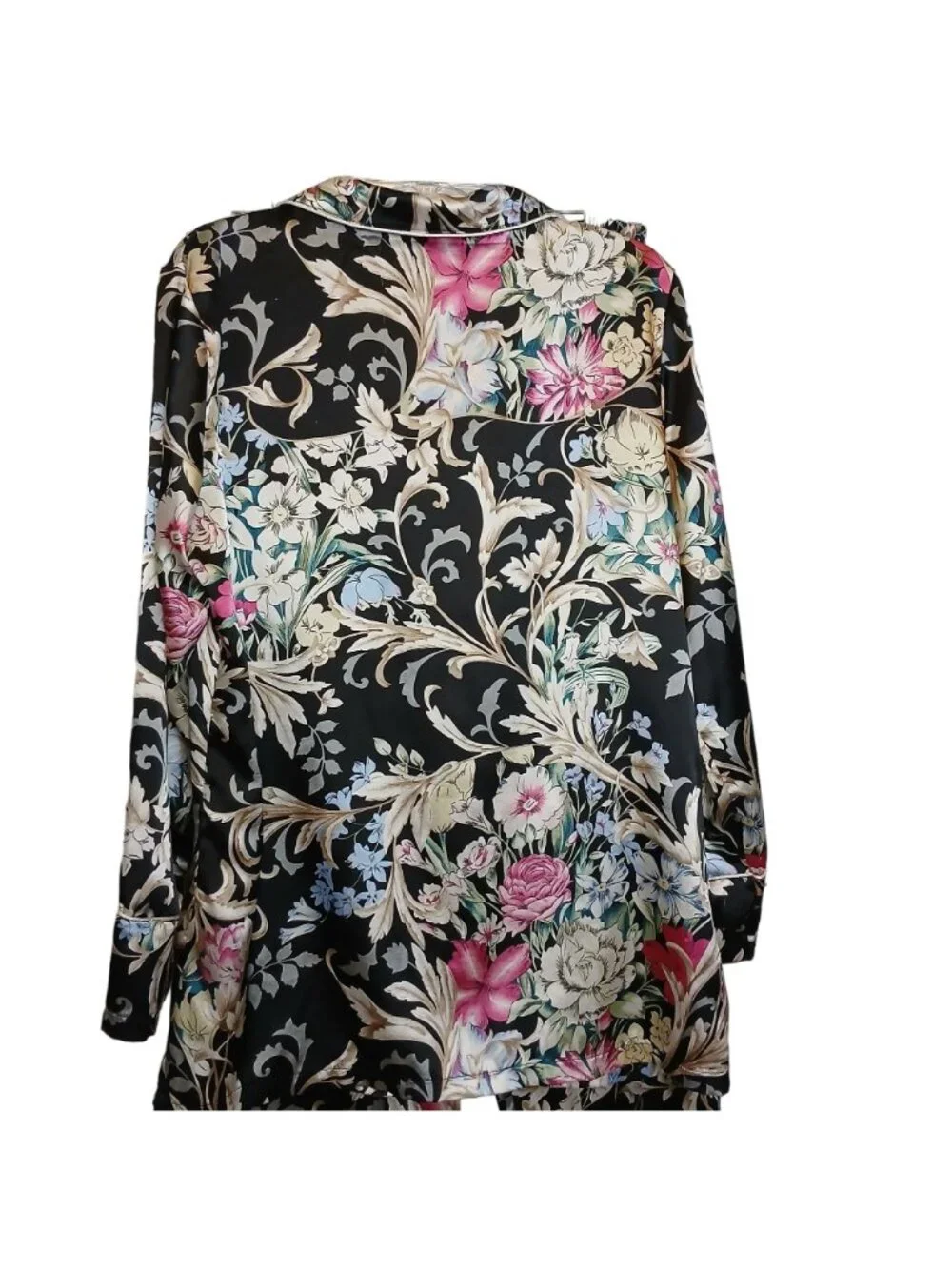 Ekouaer Womens XXL Floral Pajama Set 95% Terylene 5% Spandex Satin Floral #I-8 - Picture 6 of 7